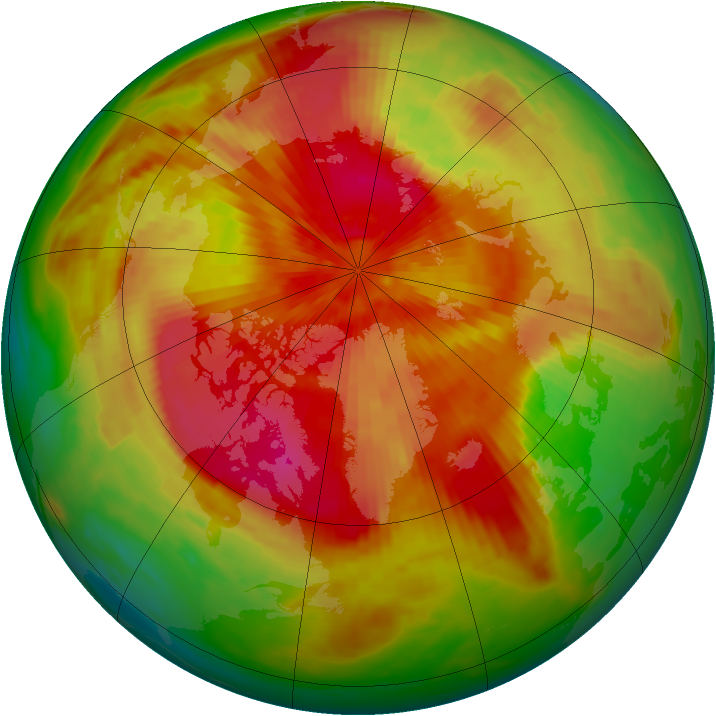 Arctic ozone map for 27 March 1989
